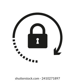 Lock reload icon. Reset password symbol. Vector illustration. EPS 10.