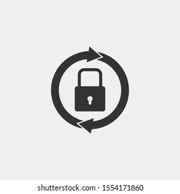 Lock reload vector icon illustration sign