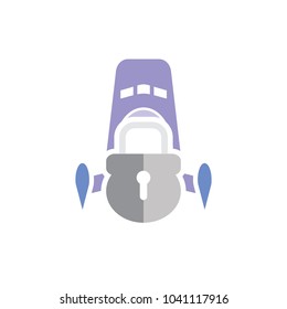 Lock Rocket Logo Icon Design