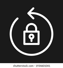 Bloquear, girar, imagen vectorial de icono de estado. También se puede usar para flechas y signos. Idóneo para aplicaciones web, aplicaciones móviles y medios impresos.