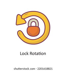 Bloquear la ilustración Diseño de iconos de esquema rellenado de rotación. Símbolo de control de medios sobre archivo EPS 10 de fondo blanco
