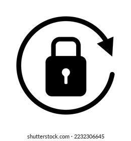 icono de rotación de bloqueo en fondo blanco