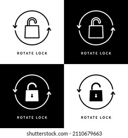 Lock Rotation Icon. Rotate Screen Logo Vector Illustration