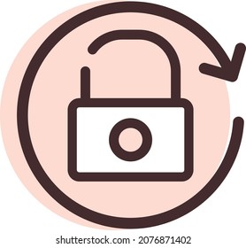Bloquear la rotación, ilustración, vector, en un fondo blanco.