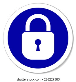 lock round sticker vector illustration