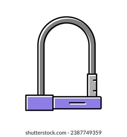 lock for safe bike color icon vector. lock for safe bike sign. isolated symbol illustration