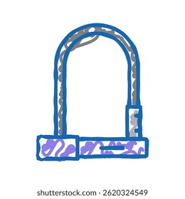 lock for safe bike doodle icon sketch vector. lock for safe bike sign. isolated symbol illustration