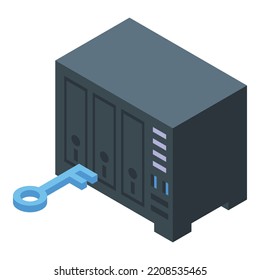 Lock safe box icon. Isometric of Lock safe box vector icon for web design isolated on white background