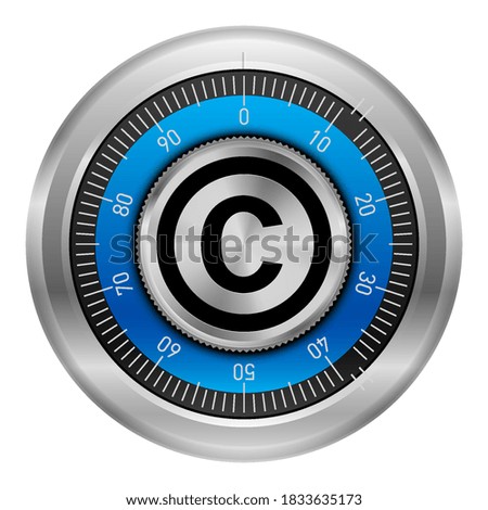Lock safe with the copyright symbol in the center