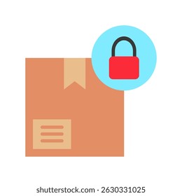 Lock Safe flat color, mini illustration icon. use for modern concept, print, UI, UX kit, web and app development. Vector related to sales, logistic and ecommerce