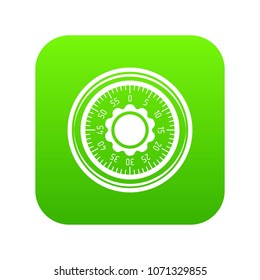 Lock from safe icon green vector isolated on white background