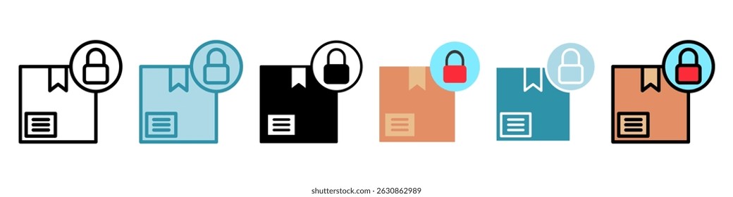 Lock Safe multi style, mini illustration icon set. use for modern concept, print, UI, UX kit, web and app development. Vector related to sales, logistic and ecommerce