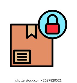 Color seguro del contorno, mini icono de la ilustración. uso para el concepto moderno, impresión, UI, kit de UX, Web y desarrollo del App. Vector relacionado con ventas, logística y comercio electrónico

