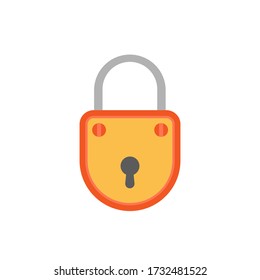 Lock safety on white background. Vector illustration in trendy flat style.