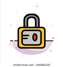 Lock, School, Study Abstract Flat Color Icon Template. Vector Icon Template background