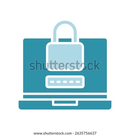 Lock Screen dual tone blue color, mini illustration icon. use for modern concept, print, UI, UX kit, web and app development. Vector related to account management, ecommerce, banking and finance.