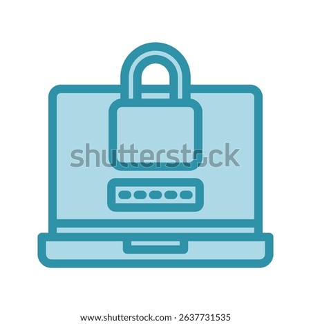 Lock Screen dual tone blue color, mini illustration icon. use for modern concept, print, UI, UX kit, web and app development. Vector related to account management, ecommerce, banking and finance.