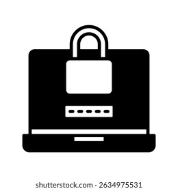 Lock Screen glyph, mini illustration icon. use for modern concept, print, UI, UX kit, web and app development. Vector related to account management, ecommerce, banking and finance.
