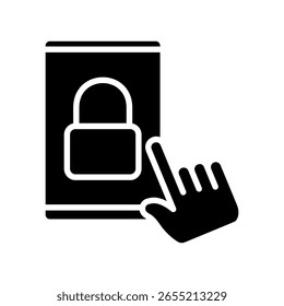 Lock Screen glyph, mini illustration icon. use for modern concept, print, UI, UX kit, web and app development. Vector related to remote working, work from home.