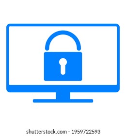 Lock and screen on white