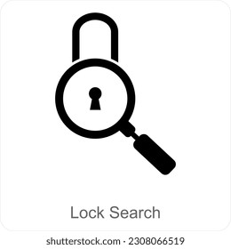 Suche sperren und Symbol-Konzept finden