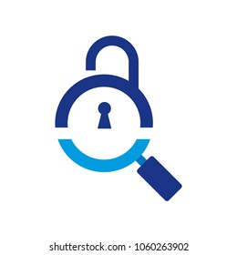 Lock Search Logo Icon Design
