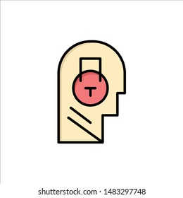 Lock, Secure, Message, Data, User  Flat Color Icon. Vector icon banner Template