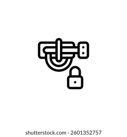 lock security door structure outline icon and illustration