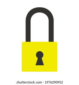 Lock security icon vector symbol. Protection privacy key padlock with keyhole lock safety isolated white. Secure shape closed element locker silhouette access. Simple guarding system security symbol