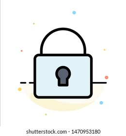 Lock, Security, Locked, Login Abstract Flat Color Icon Template. Vector Icon Template background