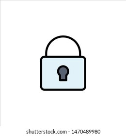 Lock, Security, Locked, Login Business Logo Template. Flat Color. Vector Icon Template background