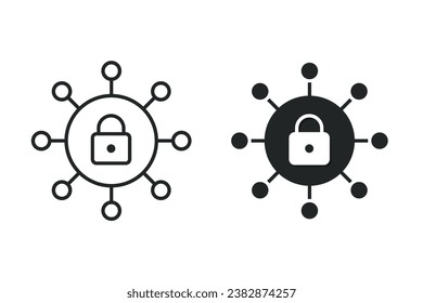 Bloquear icono de administración de seguridad. Vector de ilustración