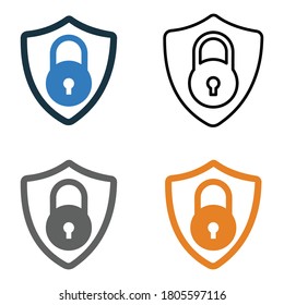 Lock, security protection icon. Editable vector isolated on a white background 