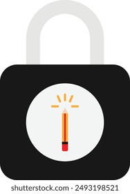 Ilustración plana de Vector de protección de seguridad de bloqueo