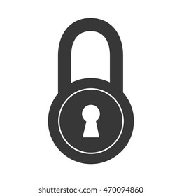 lock security safety safeguard object closed vector illustration isolated