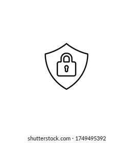 Lock and security sign simple thin line icon vector illustration