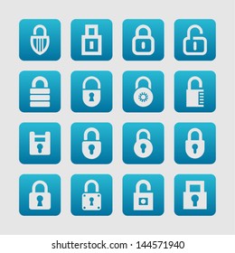 Lock Security Flat Vector Icon Set Stock Vector (Royalty Free) 1447058249