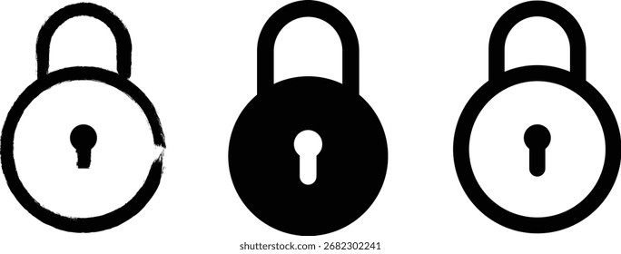 Bloquear Ícone de IU de Segurança Minimalista Ícone de bloqueio moderno simbolizando segurança e privacidade. Ideal para aplicativos, sites e projeto de proteção digital