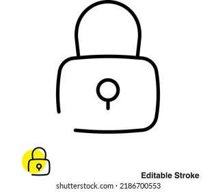 Lock Security Vector Line Icon