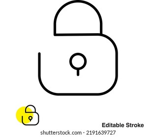 Lock Security Vector Line Icon