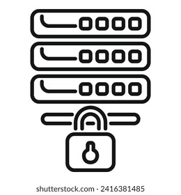 Lock server data icon outline vector. Privacy policy. Legal key process