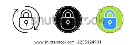 Lock set icon. Block, private information, privacy, shield, password, correspondence, protection, security. Defense concept. Vector icon in line, black and colorful style on white background