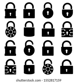 Lock set icon, logo isolated on white background