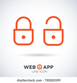 Lock set of line vector icons