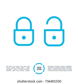 Lock set of line vector icons