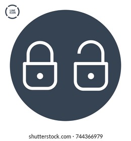 Lock set of line vector icons