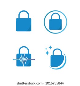 Lock set logotype vector design concept illustration emblem isolated