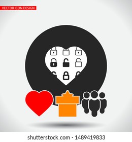 lock, set, vector, icon, open, closed.icon; lock; set; key;