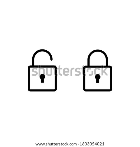 lock, set, vector, icon, open, closed.i