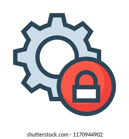 lock setting color line icon